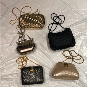 Vintage hard shell evening bags. Set of 5.